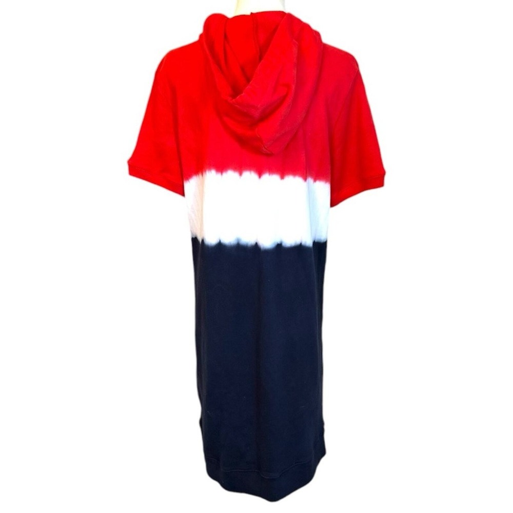 Lauren Ralph Lauren Hoodie Dress NWOT SZ LGE Red White Navy Blue Tie Dye Sporty - Picture 5 of 16